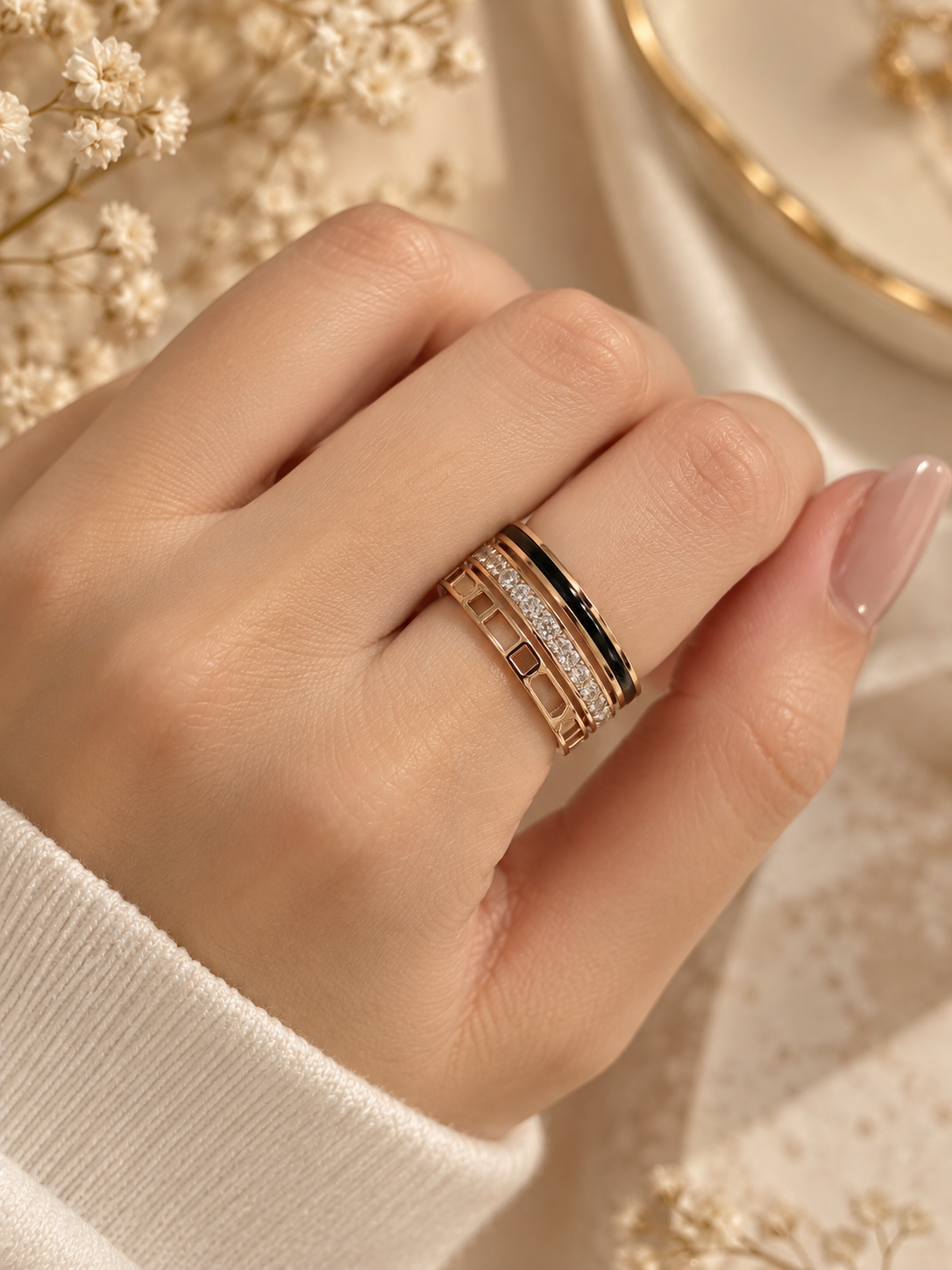 Lustre Trio Rings