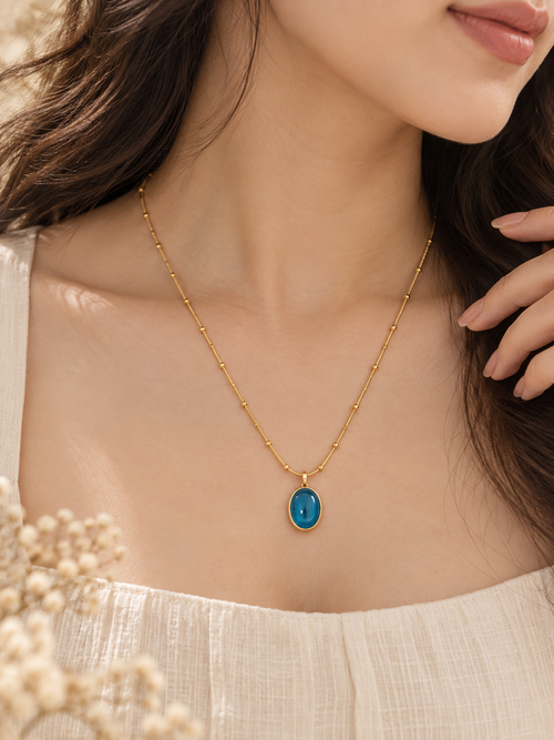 Azure Glow Pendant Necklace